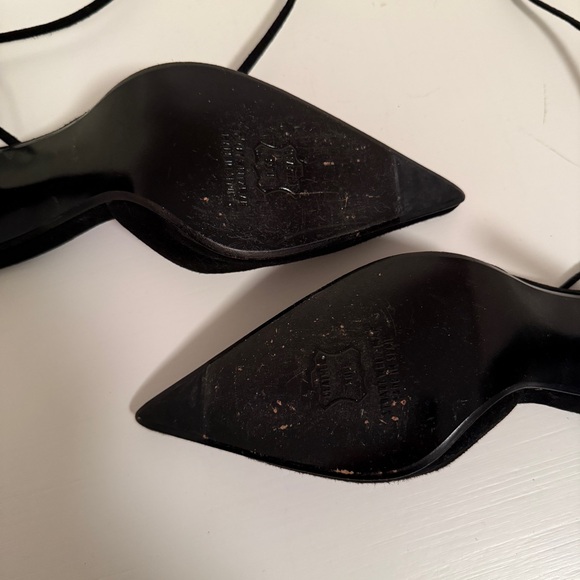 Stewart Weitzman Black Suede Lace-Up Heels with Architectural Heel - Women’s 6 - Picture 11 of 14